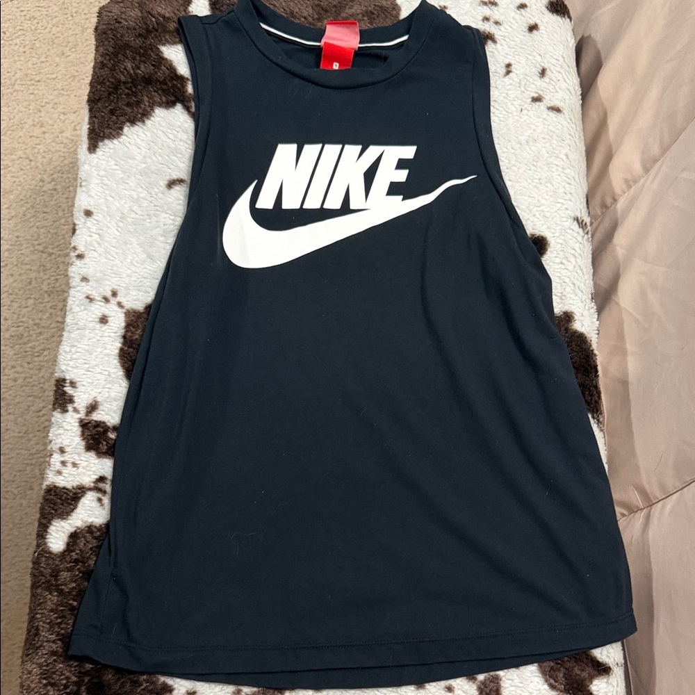 Nike Black Tank Top with White Logo